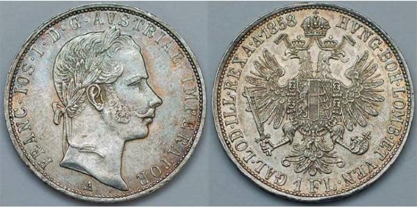 1 Gulden / 1 Florin Impero austriaco (1804-1867) Argento Franz Joseph I (1830 - 1916)