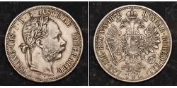 1 Gulden / 1 Florin Imperio austrohúngaro (1867-1918) Plata Franz Joseph I (1830 - 1916)