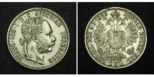 1 Gulden / 1 Florin Imperio austrohúngaro (1867-1918) Plata Franz Joseph I (1830 - 1916)