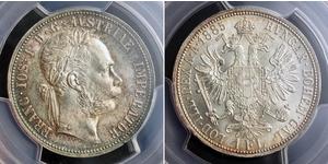 1 Gulden / 1 Florin Imperio austrohúngaro (1867-1918) Plata Franz Joseph I (1830 - 1916)