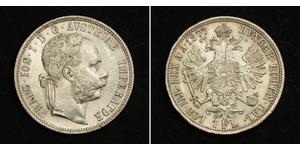 1 Gulden / 1 Florin Imperio austrohúngaro (1867-1918) Plata Franz Joseph I (1830 - 1916)