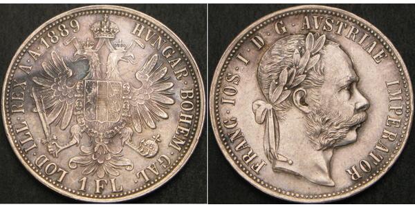1 Gulden / 1 Florin Imperio austrohúngaro (1867-1918) Plata Franz Joseph I (1830 - 1916)