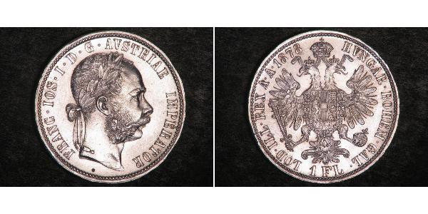 1 Gulden / 1 Florin Imperio austrohúngaro (1867-1918) Plata Franz Joseph I (1830 - 1916)