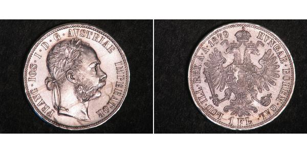 1 Gulden / 1 Florin Imperio austrohúngaro (1867-1918) Plata Franz Joseph I (1830 - 1916)