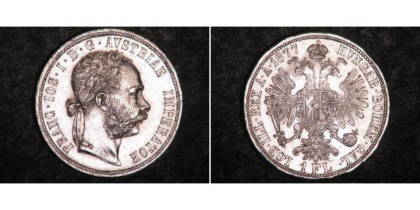 1 Gulden / 1 Florin Imperio austrohúngaro (1867-1918) Plata Franz Joseph I (1830 - 1916)