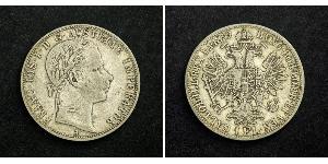 1 Gulden / 1 Florin Imperio austríaco (1804-1867) Plata Franz Joseph I (1830 - 1916)