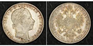 1 Gulden / 1 Florin Imperio austríaco (1804-1867) Plata Franz Joseph I (1830 - 1916)