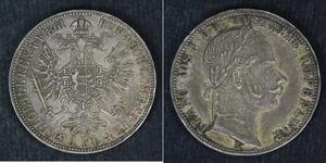 1 Gulden / 1 Florin Imperio austríaco (1804-1867) Plata Franz Joseph I (1830 - 1916)