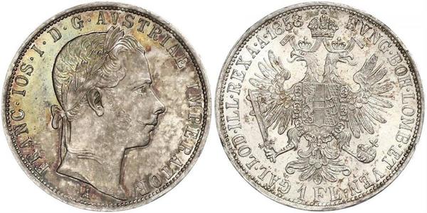 1 Gulden / 1 Florin Imperio austríaco (1804-1867) Plata Franz Joseph I (1830 - 1916)