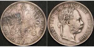 1 Gulden / 1 Florin Österreich-Ungarn (1867-1918) Silber Franz Joseph I (1830 - 1916)