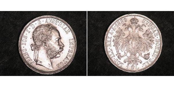 1 Gulden / 1 Florin Austria-Hungary (1867-1918) Silver Franz Joseph I (1830 - 1916)