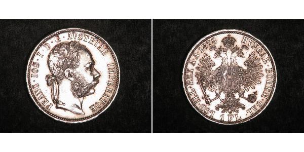 1 Gulden / 1 Florin Austria-Hungary (1867-1918) Silver Franz Joseph I (1830 - 1916)