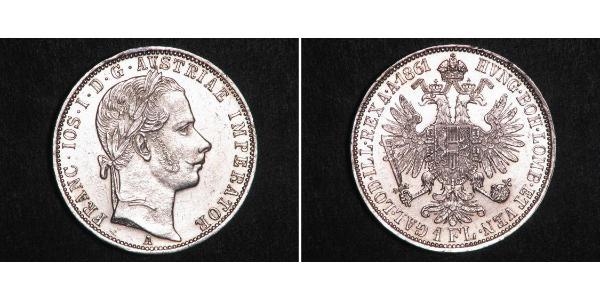 1 Gulden / 1 Florin Austrian Empire (1804-1867) Silver Franz Joseph I (1830 - 1916)