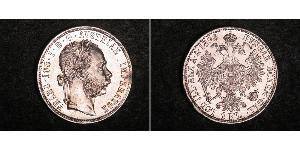 1 Gulden / 1 Florin 奥匈帝国 (1867 - 1918) 銀 弗朗茨·约瑟夫一世 (1830 - 1916)