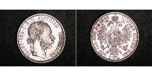 1 Gulden / 1 Florin 奥匈帝国 (1867 - 1918) 銀 弗朗茨·约瑟夫一世 (1830 - 1916)
