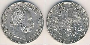 1 Gulden / 1 Florin 奥匈帝国 (1867 - 1918) 銀 弗朗茨·约瑟夫一世 (1830 - 1916)