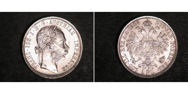 1 Gulden / 1 Florin 奥匈帝国 (1867 - 1918) 銀 弗朗茨·约瑟夫一世 (1830 - 1916)