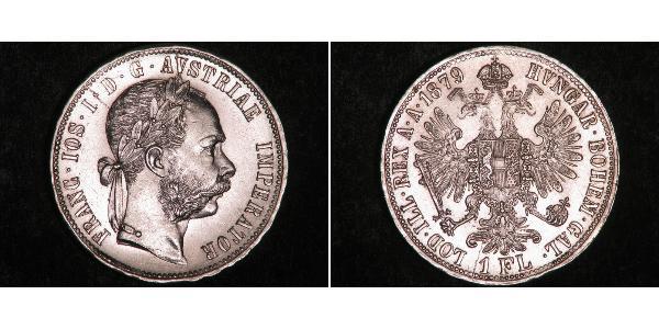 1 Gulden / 1 Florin 奥匈帝国 (1867 - 1918) 銀 弗朗茨·约瑟夫一世 (1830 - 1916)