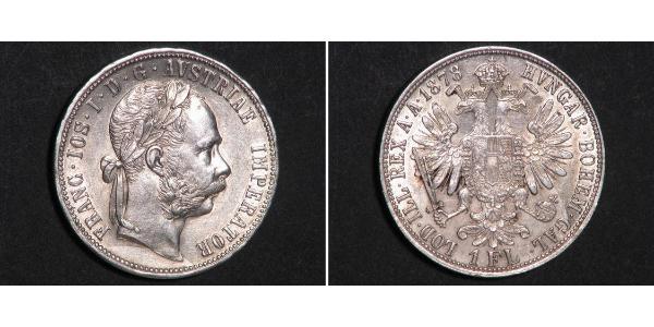 1 Gulden / 1 Florin 奥匈帝国 (1867 - 1918) 銀 弗朗茨·约瑟夫一世 (1830 - 1916)