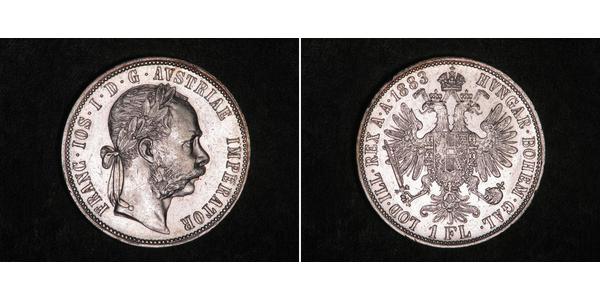 1 Gulden / 1 Florin 奥匈帝国 (1867 - 1918) 銀 弗朗茨·约瑟夫一世 (1830 - 1916)