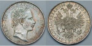 1 Gulden / 1 Florin 奧地利帝國 (1804 - 1867) 銀 弗朗茨·约瑟夫一世 (1830 - 1916)