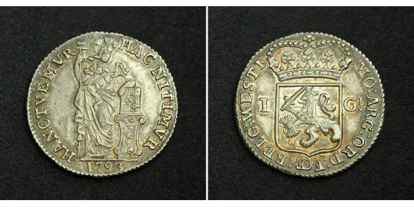 1 Gulden / 20 Stiver Kingdom of the Netherlands (1815 - ) Silver 