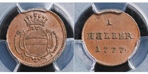1 Heller Austria  Copper Maria Theresa of Austria (1717 - 1780)