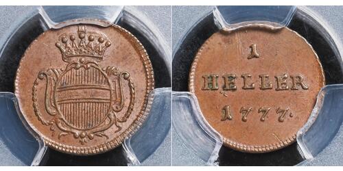 1 Heller Austria  Copper Maria Theresa of Austria (1717 - 1780)