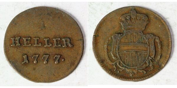 1 Heller Österreich Kupfer Maria Theresa of Austria (1717 - 1780)