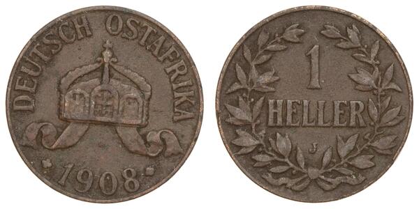 1 Heller Africa Orientale Tedesca (1885-1919) Rame 