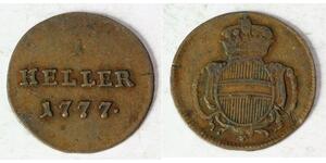 1 Heller Austria Rame Maria Theresa of Austria (1717 - 1780)