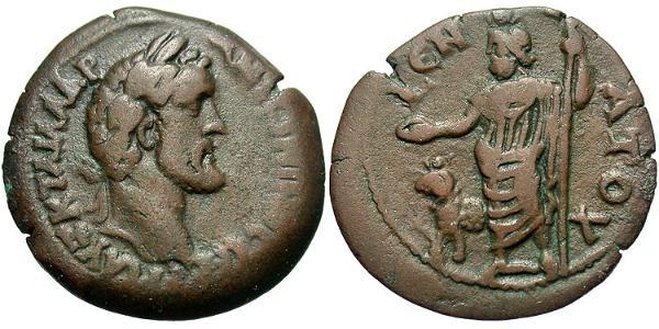 1 Hemidrachm Römische Kaiserzeit (27BC-395) Bronze Antoninus Pius  (86-161)