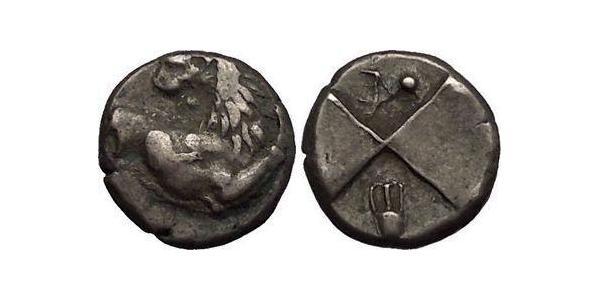 1 Hemidrachm Стародавня Греція (1100BC-330) Срібло 