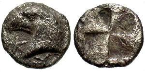 1 Hemiobol Древняя Греция (1100BC-330) Серебро 