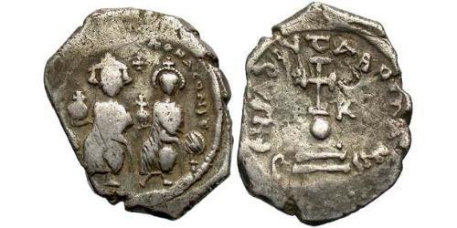 1 Hexagram Empire byzantin (330-1453) Argent Héraclius (575-641)