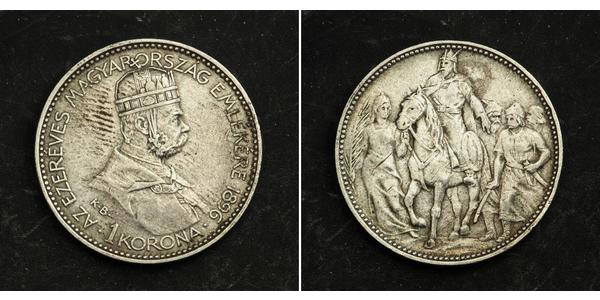 1 Korona Autriche-Hongrie (1867-1918) Argent Franz Joseph I (1830 - 1916)