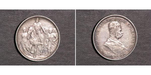 1 Korona Impero austro-ungarico (1867-1918) Argento Franz Joseph I (1830 - 1916)