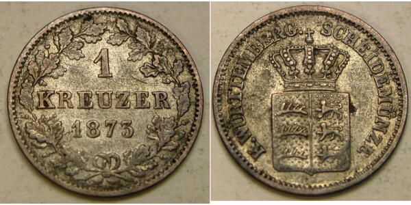 1 Kreuzer Royaume de Wurtemberg (1806-1918) Argent 