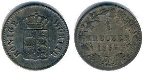 1 Kreuzer Regno di Württemberg (1806-1918) Argento 