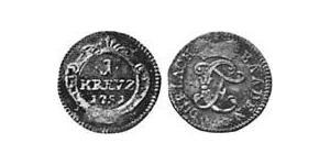 1 Kreuzer Markgrafschaft Baden-Durlach (1535 - 1771) Billon Silber 