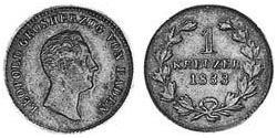 1 Kreuzer Gran Ducado de Baden (1806-1918) Cobre Leopoldo I de Baden(1790 – 1852)