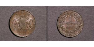 1 Kreuzer Gran Ducado de Baden (1806-1918) Cobre Federico I de Baden (1826 - 1907)