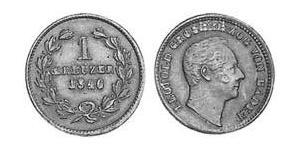 1 Kreuzer Gran Ducado de Baden (1806-1918) Cobre Leopoldo I de Baden(1790 – 1852)
