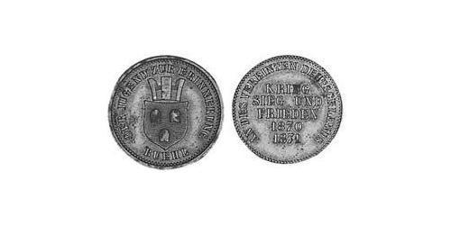 1 Kreuzer Gran Ducado de Baden (1806-1918) Cobre Federico I de Baden (1826 - 1907)