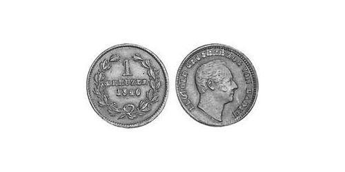1 Kreuzer Gran Ducado de Baden (1806-1918) Cobre Leopoldo I de Baden(1790 – 1852)
