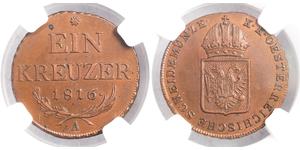 1 Kreuzer Imperio austríaco (1804-1867) Cobre Francis II, Holy Roman Emperor (1768 - 1835)