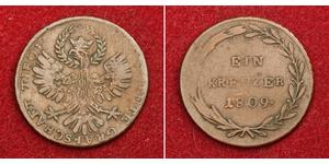 1 Kreuzer Imperio austríaco (1804-1867) Cobre 