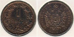 1 Kreuzer Imperio austríaco (1804-1867) Cobre 