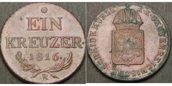 1 Kreuzer Imperio austríaco (1804-1867) Cobre Francis II, Holy Roman Emperor (1768 - 1835)