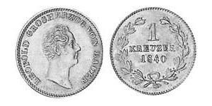 1 Kreuzer Grand Duchy of Baden (1806-1918) Copper Leopold, Grand Duke of Baden (1790 – 1852)